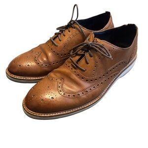 COLE HAAN Leather MORRIS WING TIP Lace up Casual Shoes Mens Size 11.5 C30697